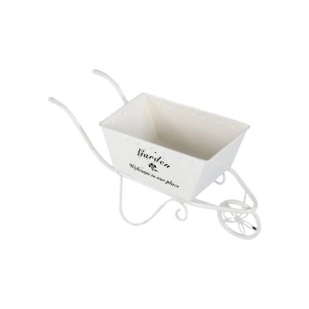 Atrekko Planter Λευκό Μεταλλικό Διακοσμητικό Καρότσι (29x10x18)cm