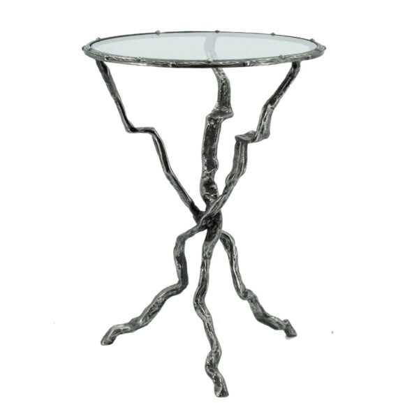 Artekko Zenia Ασημί Μεταλλικό Βοηθητικό Τραπέζι (43x43x60)cm