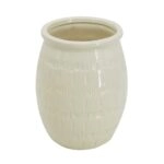 Artekko Silk Μπεζ Διακοσμητικό Κεραμικό Βάζο (18x18x23)cm