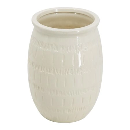 Artekko Silk Μπεζ Διακοσμητικό Κεραμικό Βάζο (20.5x20.5x28)cm