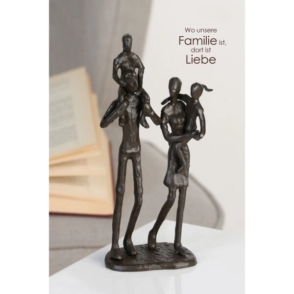 Γλυπτό "Family" Family Motif Σίδερο Brown PU 10x6x22cm
