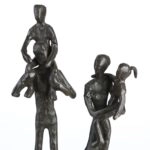 Γλυπτό "Family" Family Motif Σίδερο Brown PU 10x6x22cm