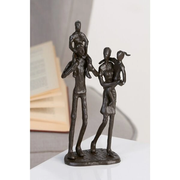 Γλυπτό "Family" Family Motif Σίδερο Brown PU 10x6x22cm