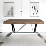 Artekko Julian Καφέ Τραπεζι MDF με Μαύρα Μεταλλικά Πόδια (180x90x73)cm