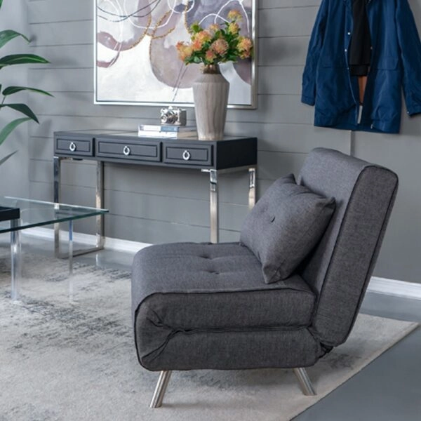 Artekko Sofa Bed Γκρι Υφασμάτινη Πολυθρόνα Κρεβάτι (88x81x78)cm