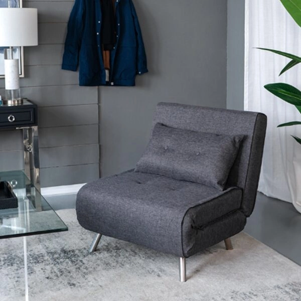 Artekko Sofa Bed Γκρι Υφασμάτινη Πολυθρόνα Κρεβάτι (88x81x78)cm