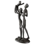 Γλυπτό "Familiengluck" Σίδερο Brown PU 9x5.5x20cm