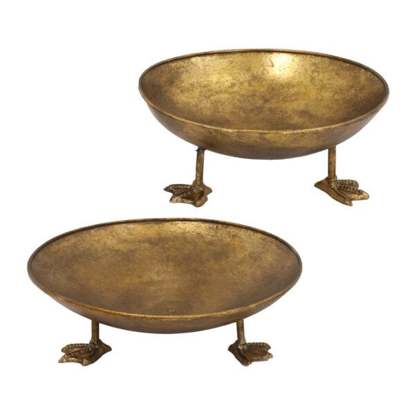 Artekko Trophy Χρυσά Μεταλλικά Διακοσμητικά Μπολ (30.5x30.5x9.5)cm (27x27x12.5)cm 2pcs