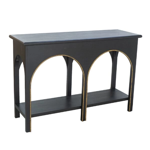 Console Κονσόλα Ξύλο MDF Μαύρο Χρυσό (120x40x81)cm