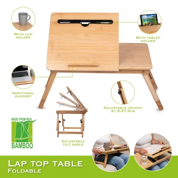 Τραπέζι Laptop Πτυσσόμενο Μπαμπού