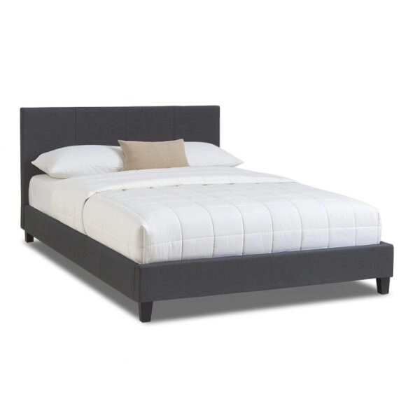 Κρεβάτι Flat  υφασμάτινο χρώμα ανθρακί 140x190εκ.
