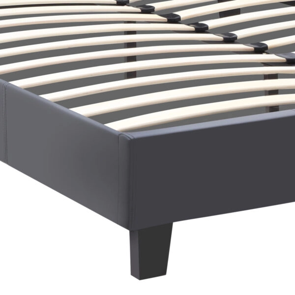Κρεβάτι Flat Megapap από τεχνόδερμα χρώμα μαύρο ματ 160x200εκ.
