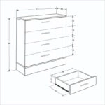 Συρταριέρα μελαμίνης Base  χρώμα oak - λευκό 72x40x88εκ.