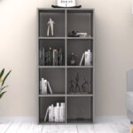 Βιβλιοθήκη Anser  χρώμα γκρι σκυροδέματος 69,8x29x142εκ.