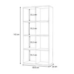 Βιβλιοθήκη Anser  χρώμα γκρι σκυροδέματος 69,8x29x142εκ.