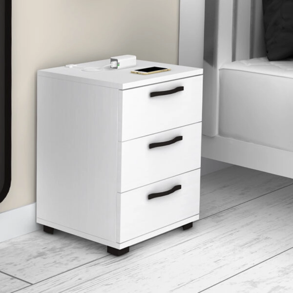 Κομοδίνο - συρταριέρα γραφείου Roco Megapap χρώμα λευκό 40x39x57εκ.