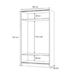 Ντουλάπα ρούχων Regio Megapap δίφυλλη συρόμενη χρώμα λευκό 100x60x181εκ.