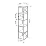 Βιβλιοθήκη Vale Mini χρώμα silky black - sapphire oak 36,2x39x179εκ.