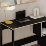 Γραφείο εργασίας Cubo Megapap χρώμα black wood 110x50x75εκ.