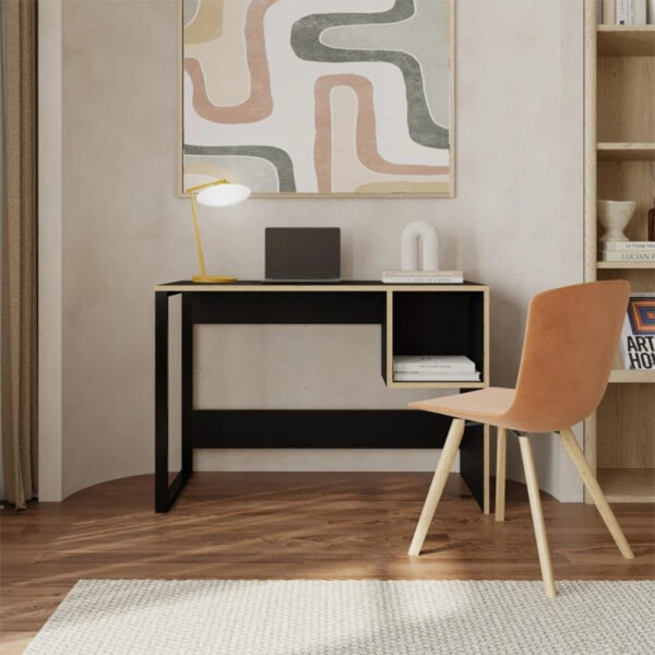 Γραφείο εργασίας Cubo Megapap χρώμα black wood 110x50x75εκ.