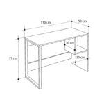 Γραφείο εργασίας Cubo Megapap χρώμα black wood 110x50x75εκ.