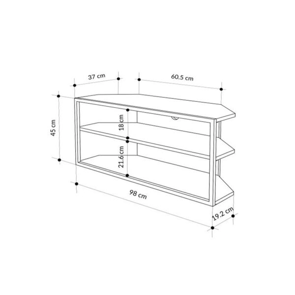 Έπιπλο τηλεόρασης γωνιακό Echo Megapap χρώμα γκρι ρετρό 98x37x45εκ.