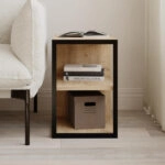 Τραπεζάκι βοηθητικό - Κομοδίνο Echo Megapap χρώμα sapphire oak 30x42x45εκ.