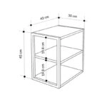 Τραπεζάκι βοηθητικό - Κομοδίνο Echo Megapap χρώμα sapphire oak 30x42x45εκ.