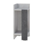 Κομοδίνο Elos Megapap αριστερό χρώμα λευκό αντικέ - γκρι ρετρό 25x27x60εκ.