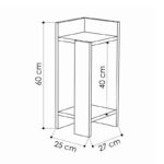 Κομοδίνο Elos Megapap αριστερό χρώμα sapphire oak - ανθρακί 25x27x60εκ.