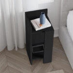 Κομοδίνο Elos Megapap αριστερό χρώμα black wood 25x27x60εκ.