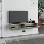 Έπιπλο τηλεόρασης επιτοίχιο Francy Megapap χρώμα ash green 135x31,7x25εκ.