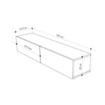 Έπιπλο τηλεόρασης επιτοίχιο Francy Megapap χρώμα ash green 135x31,7x25εκ.