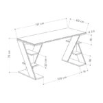 Γραφείο εργασίας Papillon Megapap χρώμα sapphire oak - λευκό 137x60x75εκ