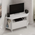 Έπιπλο τηλεόρασης γωνιακό Viva Megapap χρώμα λευκό 95,7x35,4x45εκ.