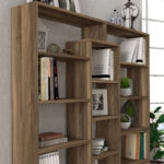Βιβλιοθήκη μελαμίνης Ample  χρώμα καρυδί 125x22x135,7εκ.