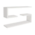 Ραφιέρα τοίχου Jenika 2 τεμαχίων από μελαμίνη χρώμα λευκό 60x14,5x18εκ.