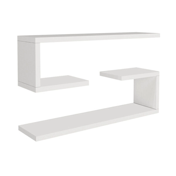 Ραφιέρα τοίχου Jenika 2 τεμαχίων από μελαμίνη χρώμα λευκό 60x14,5x18εκ.