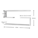 Ραφιέρα τοίχου Jenika 2 τεμαχίων από μελαμίνη χρώμα λευκό 60x14,5x18εκ.