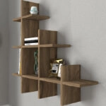 Ραφιέρα τοίχου Juke  από μελαμίνη χρώμα καρυδί 81,8x18x80εκ.