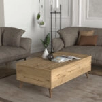 Τραπεζάκι σαλονιού Roy Megapap με σερβιτόρο χρώμα sepet oak 121x69x40εκ.