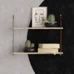 Ραφιέρα τοίχου Armoni Megapap χρώμα sacramento oak - καφέ μέταλλο 72x20x58εκ.