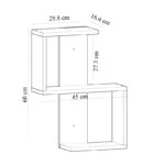 Ραφιέρα τοίχου Octa Megapap χρώμα λευκό 45x16,4x60εκ.