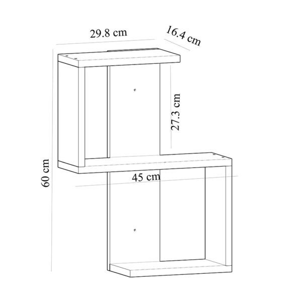 Ραφιέρα τοίχου Octa Megapap χρώμα λευκό 45x16,4x60εκ.