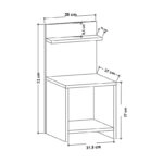 Κομοδίνο Ulman Megapap χρώμα sapphire oak 35x37x72εκ.