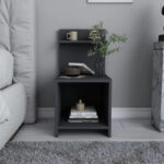 Κομοδίνο Ulman Megapap χρώμα ανθρακί 35x37x72εκ.