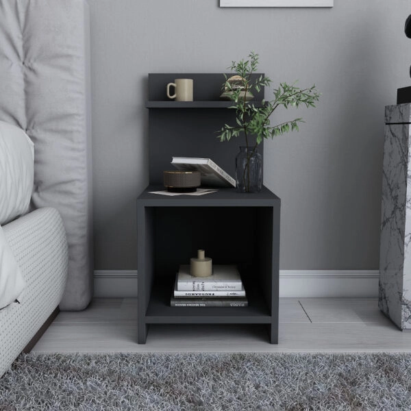 Κομοδίνο Ulman Megapap χρώμα ανθρακί 35x37x72εκ.