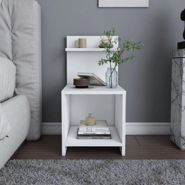 Κομοδίνο Ulman Megapap χρώμα λευκό 35x37x72εκ.