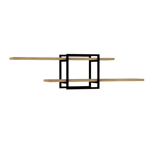 Ραφιέρα τοίχου Mone Megapap χρώμα sapphire oak - μαύρο 120x18x30εκ.