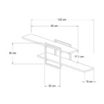 Ραφιέρα τοίχου Mone Megapap χρώμα λευκό - μαύρο 120x18x30εκ.